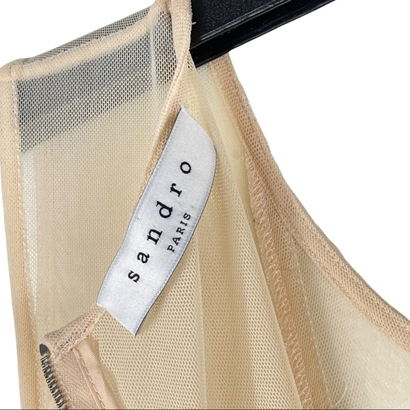 Sandro Paris Mesh Peplum Top Size 8 - Picture 5 of 12